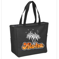 Aloha Palm Trees Hawaii Tropical Zip Tote Bag