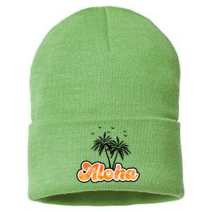 Aloha Palm Trees Hawaii Tropical Sustainable Knit Beanie