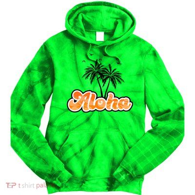 Aloha Palm Trees Hawaii Tropical Tie Dye Hoodie