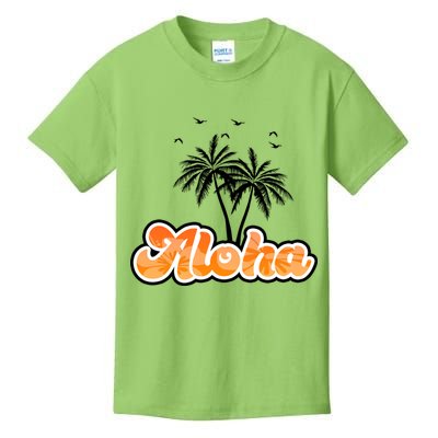 Aloha Palm Trees Hawaii Tropical Kids T-Shirt