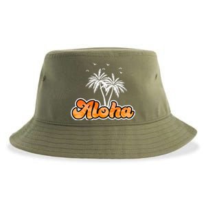 Aloha Palm Trees Hawaii Tropical Sustainable Bucket Hat