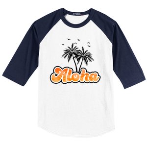 Aloha Palm Trees Hawaii Tropical Baseball Sleeve Shirt