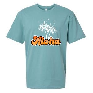 Aloha Palm Trees Hawaii Tropical Sueded Cloud Jersey T-Shirt