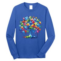 Autism Puzzles Tree Autism Awareness Autistic Support Cute Gift Long Sleeve Shirt