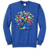 Autism Puzzles Tree Autism Awareness Autistic Support Cute Gift Sweatshirt