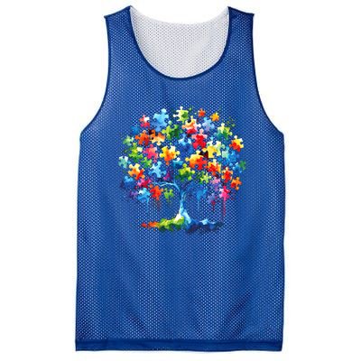 Autism Puzzles Tree Autism Awareness Autistic Support Cute Gift Mesh Reversible Basketball Jersey Tank