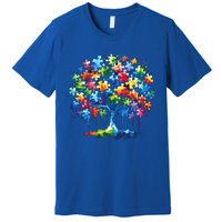 Autism Puzzles Tree Autism Awareness Autistic Support Cute Gift Premium T-Shirt