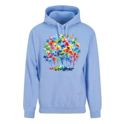 Autism Puzzles Tree Autism Awareness Autistic Support Cute Gift Unisex Surf Hoodie