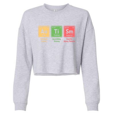 Autism Periodic Table Elets Spelling Autistic Gift Cropped Pullover Crew