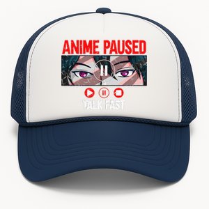 Anime Paused Talk Fast Japanese Anime Merch Trucker Hat