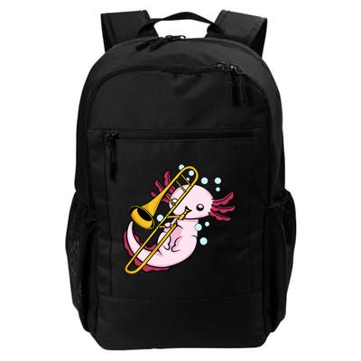 Axolotl Playing Trombone  Marching Band Trombone Daily Commute Backpack