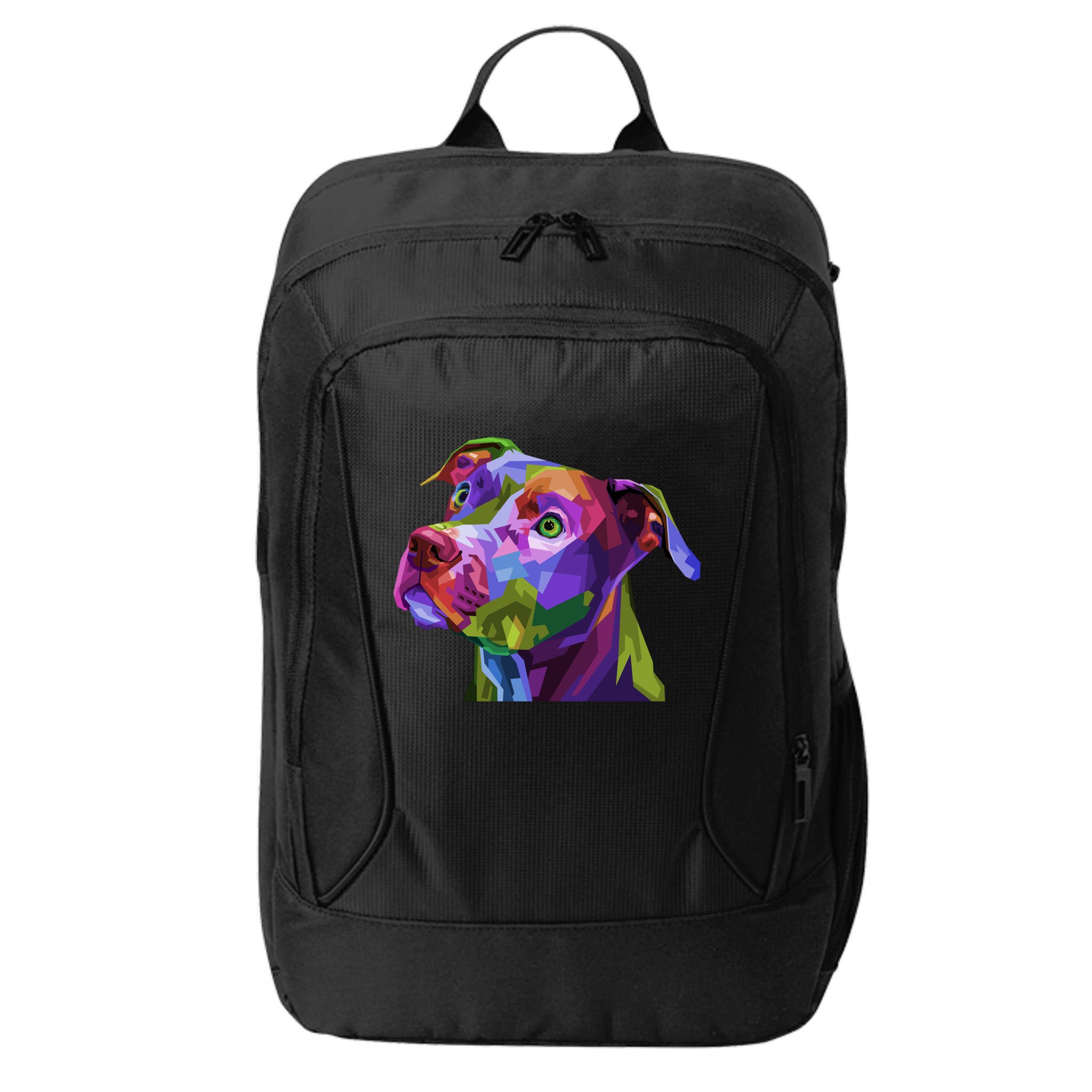 American Pitbull Terrier Pop Art Portrait For Dog Owners Gift City Backpack