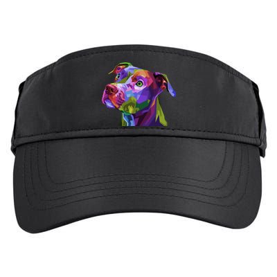 American Pitbull Terrier Pop Art Portrait For Dog Owners Gift Adult Drive Performance Visor