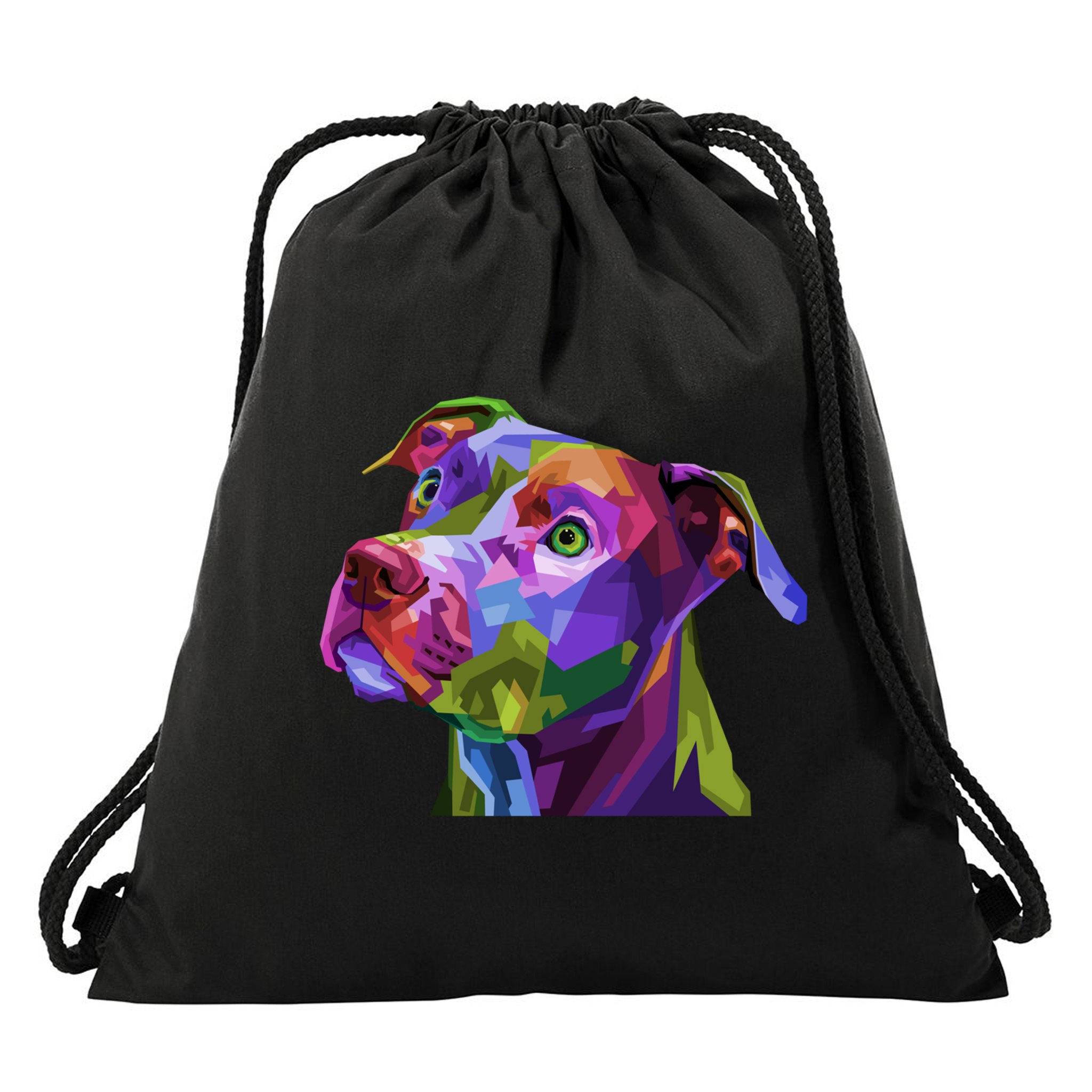 American Pitbull Terrier Pop Art Portrait For Dog Owners Gift Drawstring Bag