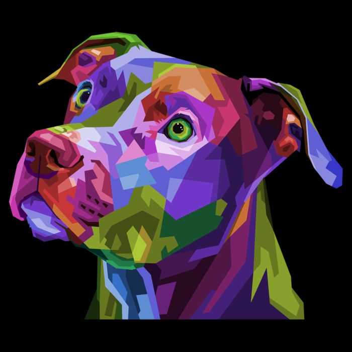 American Pitbull Terrier Pop Art Portrait For Dog Owners Gift Drawstring Bag