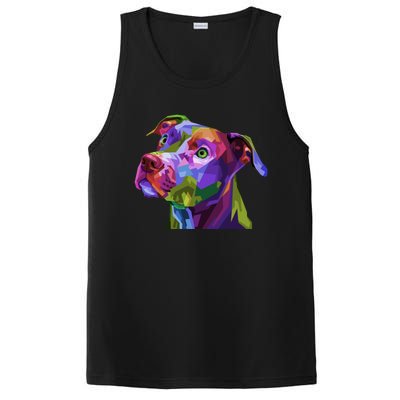 American Pitbull Terrier Pop Art Portrait For Dog Owners Gift PosiCharge Competitor Tank