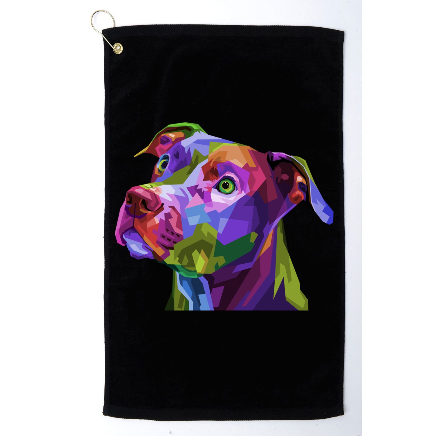 American Pitbull Terrier Pop Art Portrait For Dog Owners Gift Golf Towel