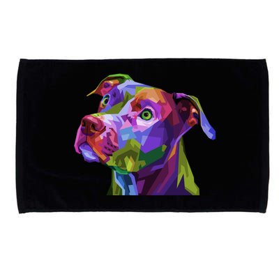 American Pitbull Terrier Pop Art Portrait For Dog Owners Gift Microfiber Hand Towel