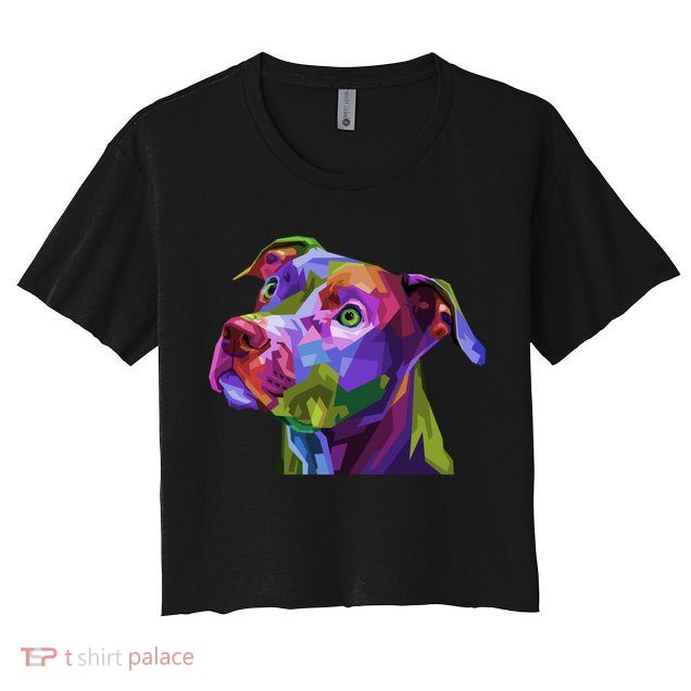 American Pitbull Terrier Pop Art Portrait For Dog Owners Gift Crop Top