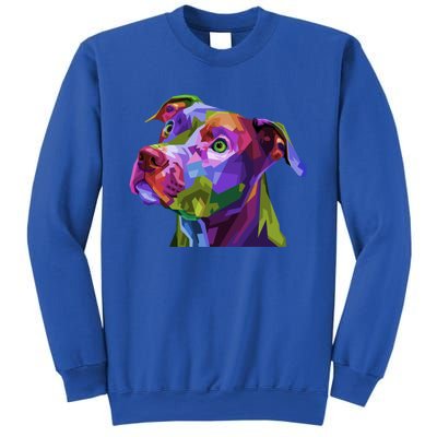 American Pitbull Terrier Pop Art Portrait For Dog Owners Gift Sweatshirt