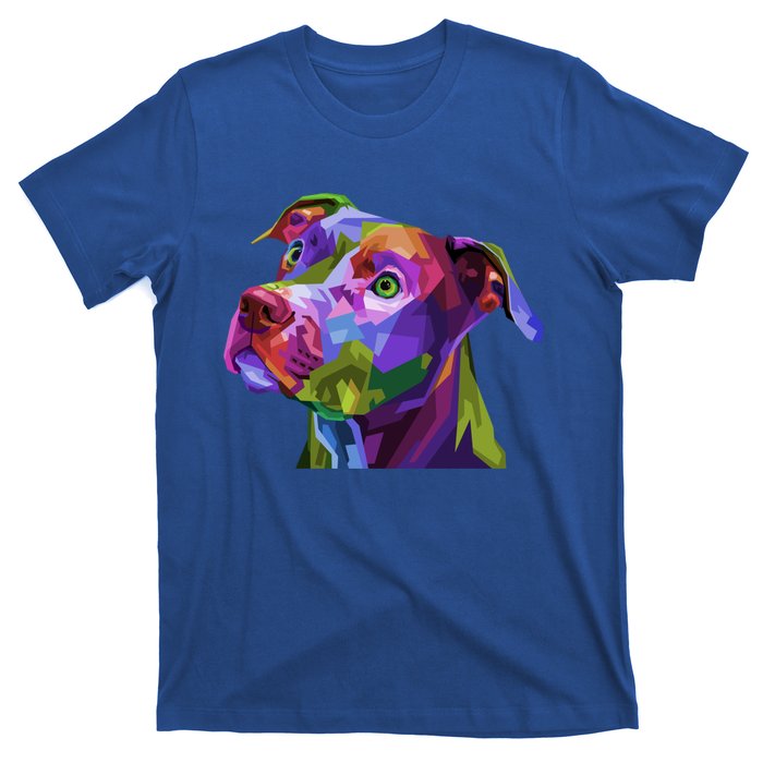 American Pitbull Terrier Pop Art Portrait For Dog Owners Gift T-Shirt