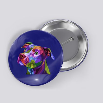 American Pitbull Terrier Pop Art Portrait For Dog Owners Gift Button