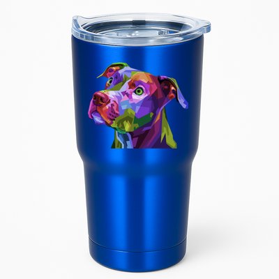 American Pitbull Terrier Pop Art Portrait For Dog Owners Gift Tumbler