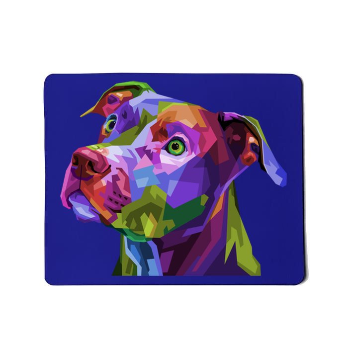 American Pitbull Terrier Pop Art Portrait For Dog Owners Gift Mousepad