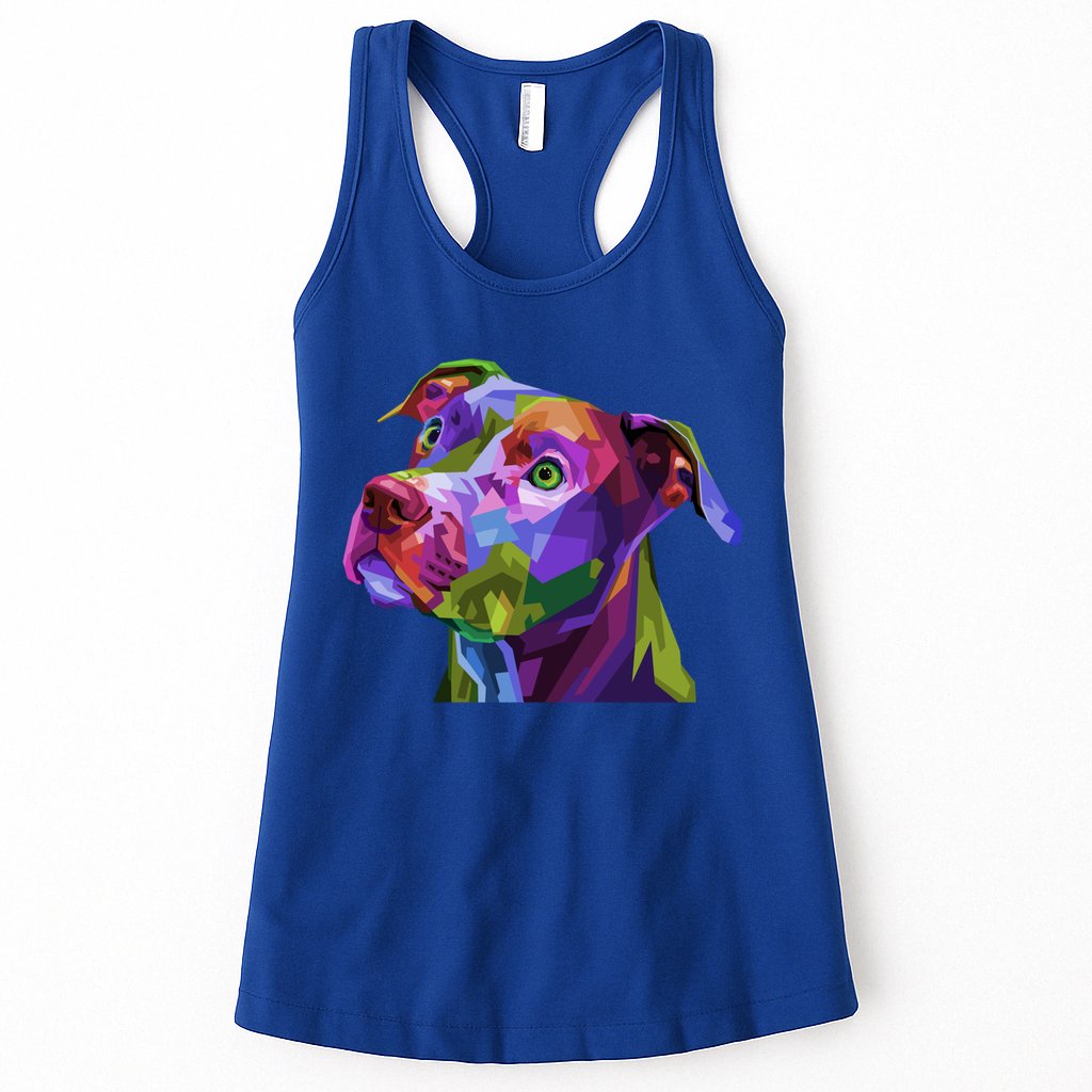 American Pitbull Terrier Pop Art Portrait For Dog Owners Gift Womens Tank Top