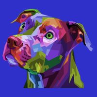 American Pitbull Terrier Pop Art Portrait For Dog Owners Gift Baby Bodysuit