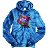 American Pitbull Terrier Pop Art Portrait For Dog Owners Gift Tie Dye Hoodie