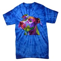 American Pitbull Terrier Pop Art Portrait For Dog Owners Gift Tie-Dye T-Shirt