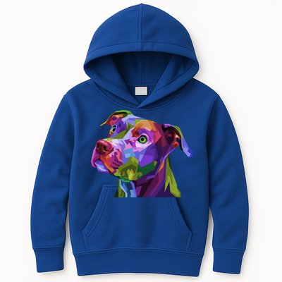 American Pitbull Terrier Pop Art Portrait For Dog Owners Gift Kids Hoodie