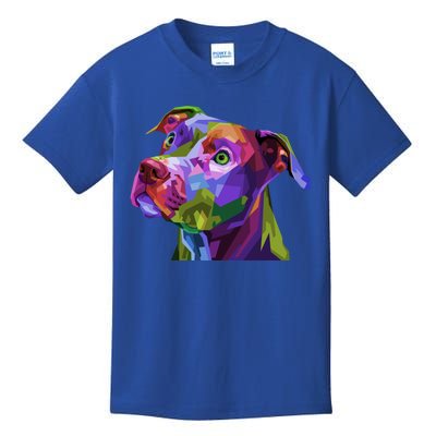 American Pitbull Terrier Pop Art Portrait For Dog Owners Gift Kids T-Shirt