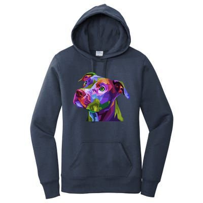 American Pitbull Terrier Pop Art Portrait For Dog Owners Gift Women's Pullover Hoodie