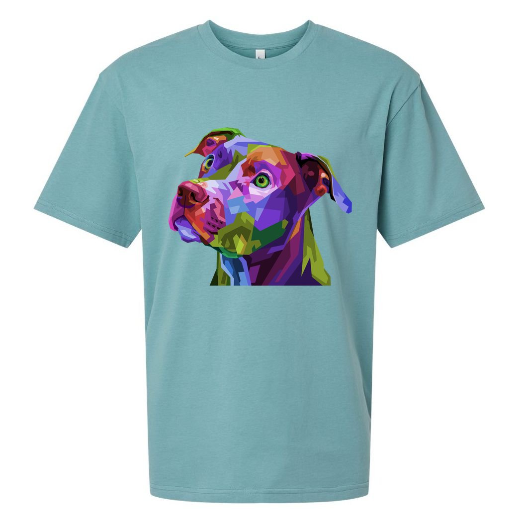 American Pitbull Terrier Pop Art Portrait For Dog Owners Gift Sueded Cloud Jersey T-Shirt