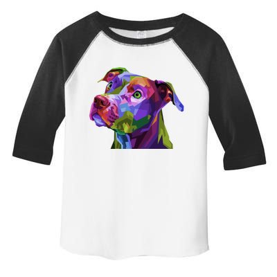 American Pitbull Terrier Pop Art Portrait For Dog Owners Gift Toddler Fine Jersey T-Shirt