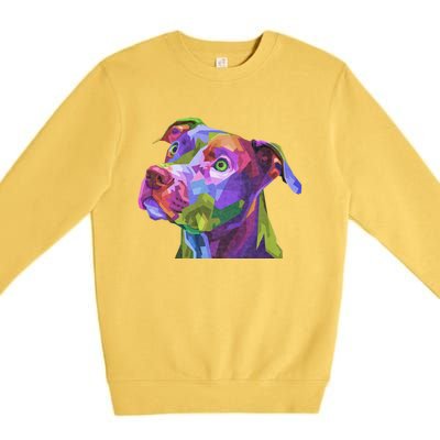 American Pitbull Terrier Pop Art Portrait For Dog Owners Premium Crewneck Sweatshirt