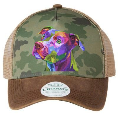 American Pitbull Terrier Pop Art Portrait For Dog Owners Legacy Tie Dye Trucker Hat