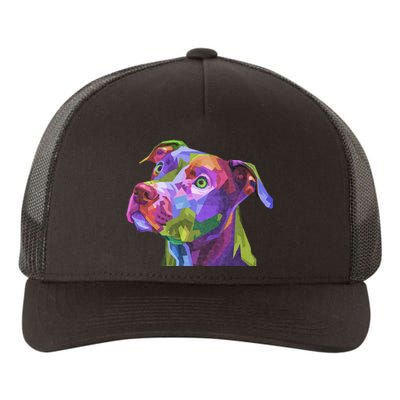 American Pitbull Terrier Pop Art Portrait For Dog Owners Yupoong Adult 5-Panel Trucker Hat