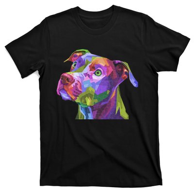 American Pitbull Terrier Pop Art Portrait For Dog Owners T-Shirt