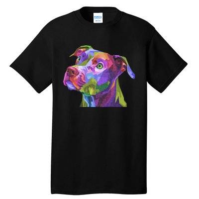 American Pitbull Terrier Pop Art Portrait For Dog Owners Tall T-Shirt