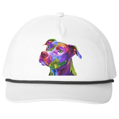 American Pitbull Terrier Pop Art Portrait For Dog Owners Snapback Five-Panel Rope Hat