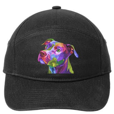 American Pitbull Terrier Pop Art Portrait For Dog Owners 7-Panel Snapback Hat