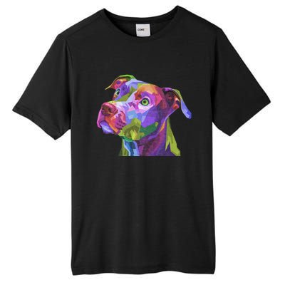 American Pitbull Terrier Pop Art Portrait For Dog Owners Tall Fusion ChromaSoft Performance T-Shirt