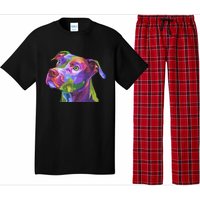 American Pitbull Terrier Pop Art Portrait For Dog Owners Pajama Set