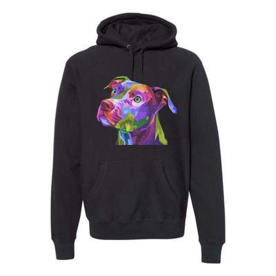 American Pitbull Terrier Pop Art Portrait For Dog Owners Premium Hoodie