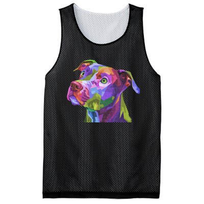 American Pitbull Terrier Pop Art Portrait For Dog Owners Mesh Reversible Basketball Jersey Tank