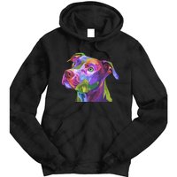 American Pitbull Terrier Pop Art Portrait For Dog Owners Tie Dye Hoodie