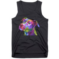 American Pitbull Terrier Pop Art Portrait For Dog Owners Tank Top